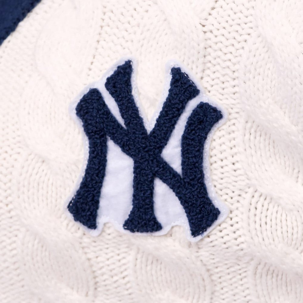 New York Yankees Lusso Women's Shyla Knit V-Neck Full-Zip Sweater Outlet