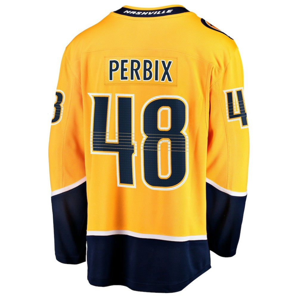 Nick Perbix Nashville Predators Fanatics Home Breakaway Jersey - Gold | Fanatics Lifestyle