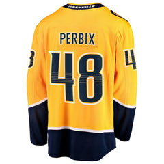 Nick Perbix Nashville Predators Fanatics Home Breakaway Jersey - Gold | Fanatics Lifestyle