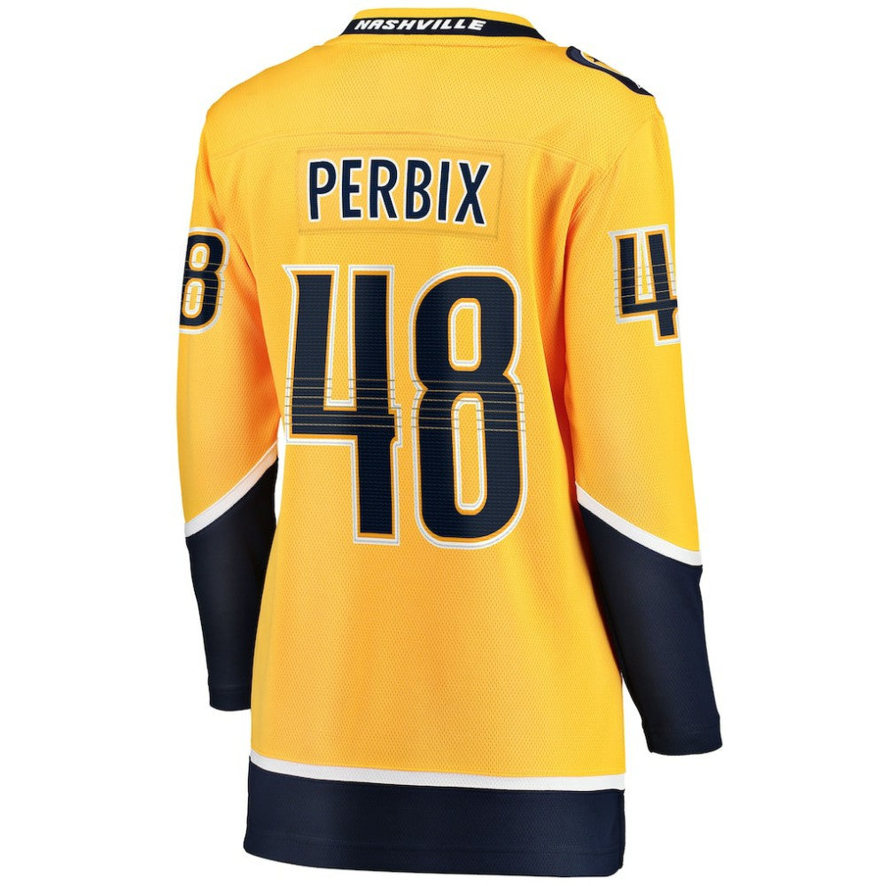 Nick Perbix Nashville Predators Fanatics Women's Home Breakaway Jersey - Gold | Fanatics Clearance