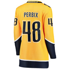 Nick Perbix Nashville Predators Fanatics Women's Home Breakaway Jersey - Gold | Fanatics Clearance