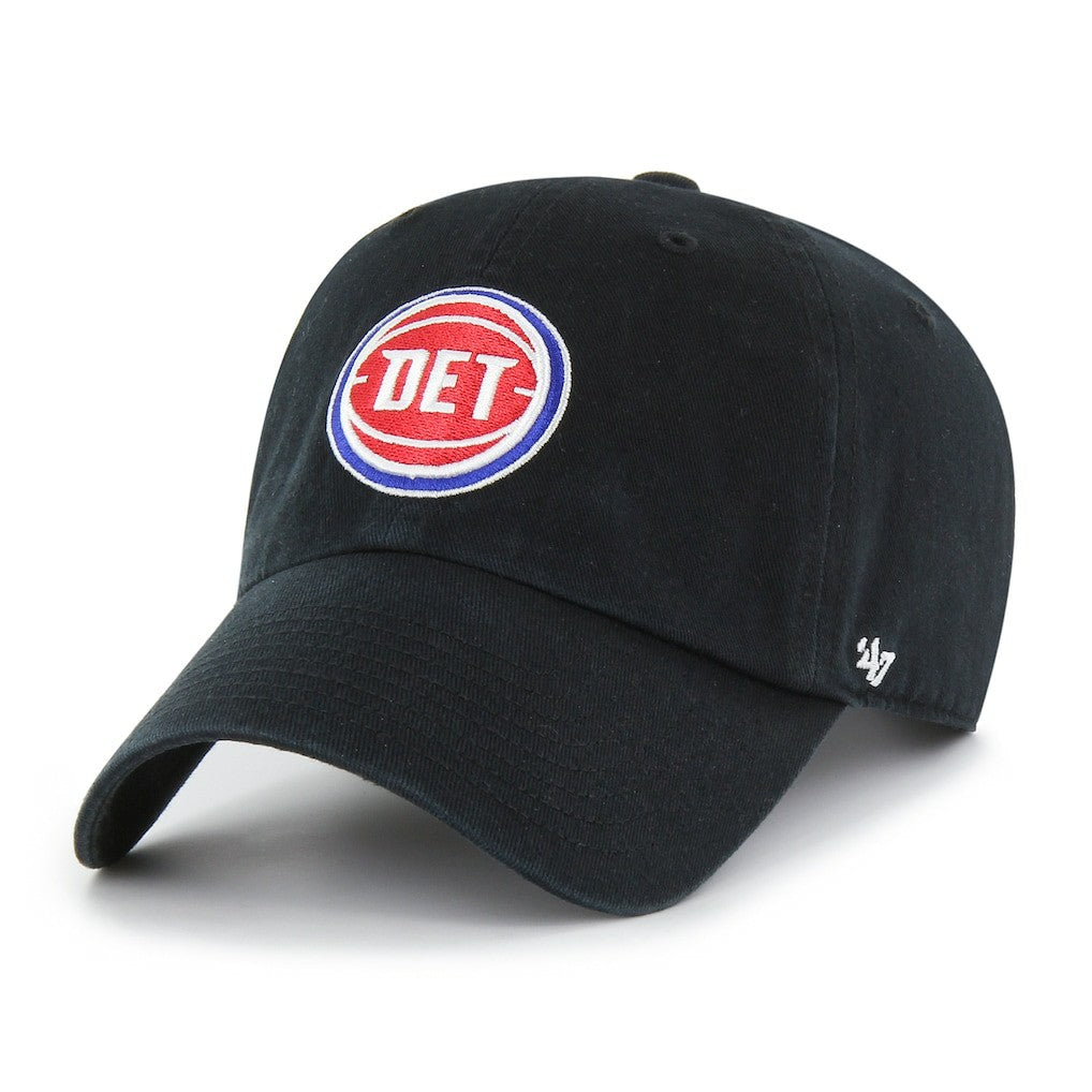 47 brand Detroit Pistons '47 Core Logo Clean Up Adjustable Hat Black