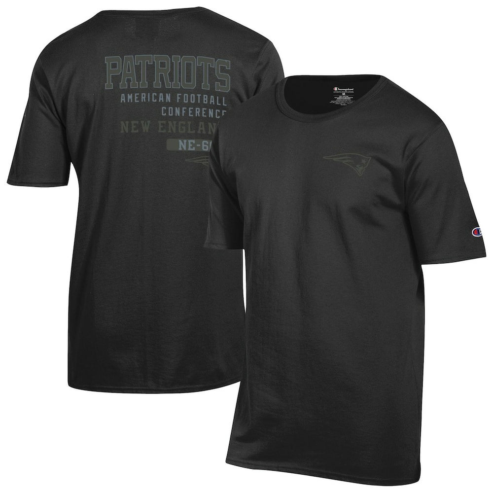 New England Patriots Champion Tonal Logo T-Shirt - Black - NFL