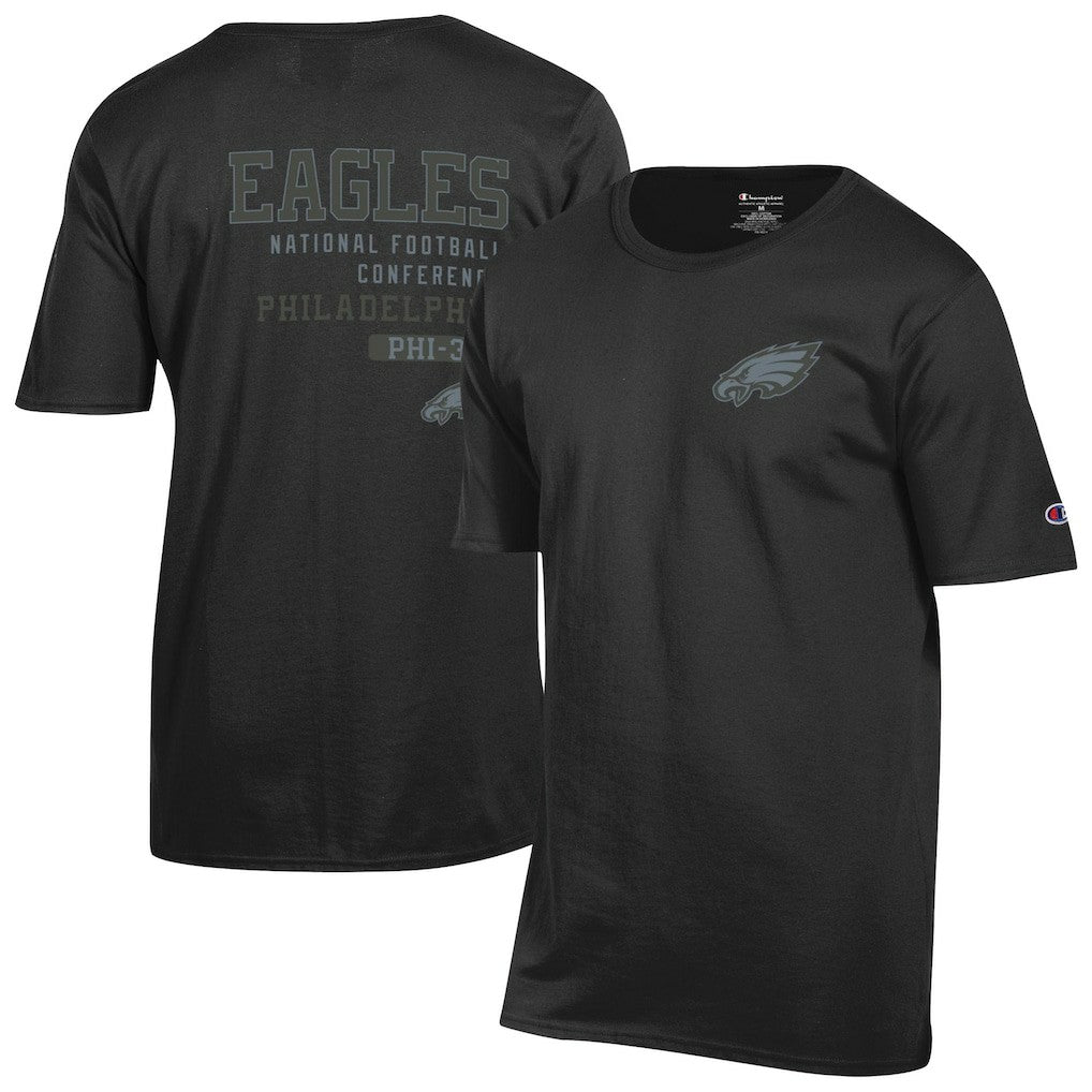 Philadelphia Eagles Champion Tonal Logo T-Shirt - Black - NFL