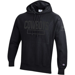 Dallas Cowboys Champion Tonal Reverse Weave Fleece Hoodie - Black - NFL