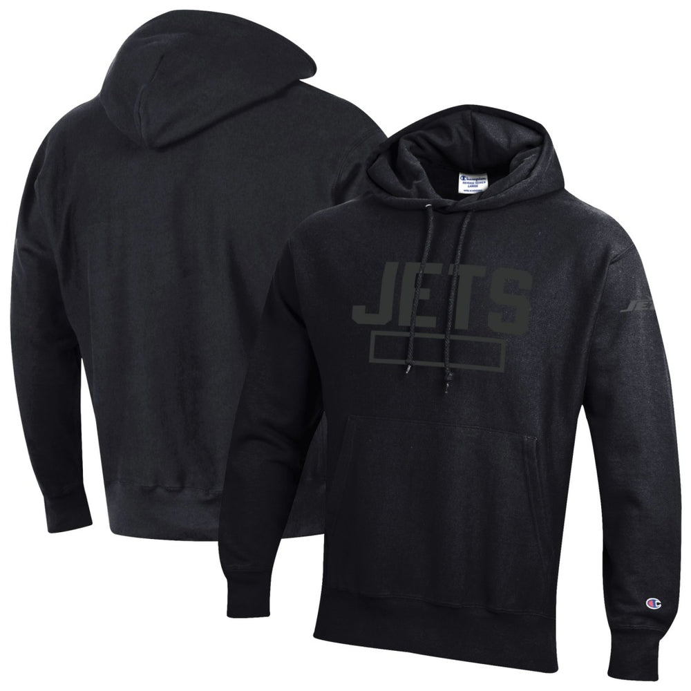 New York Jets Champion Tonal Reverse Weave Fleece Hoodie - Black - NFL
