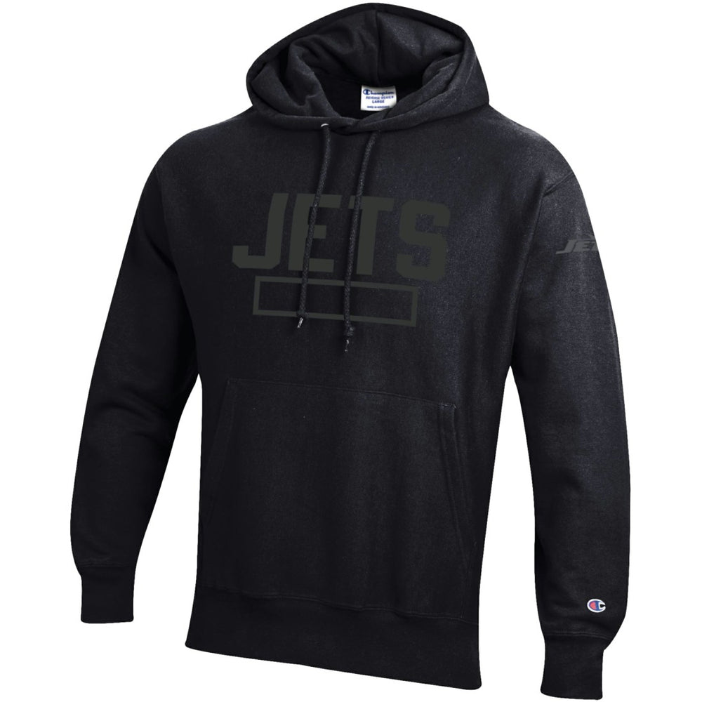 New York Jets Champion Tonal Reverse Weave Fleece Hoodie - Black - NFL