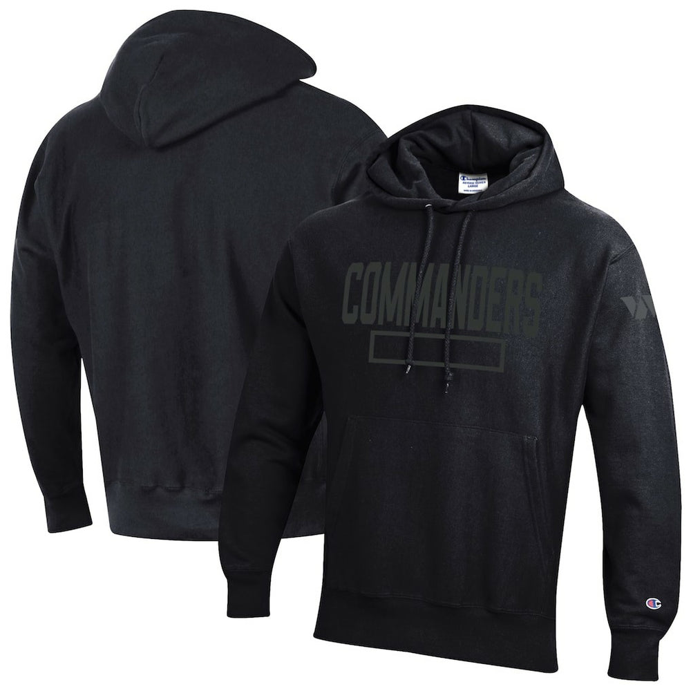 Washington Commanders Champion Tonal Reverse Weave Fleece Hoodie - Black - NFL