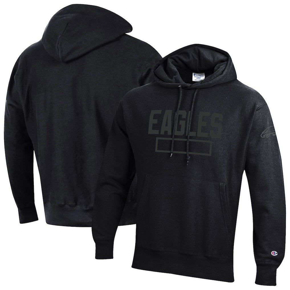 Philadelphia Eagles Champion Tonal Reverse Weave Fleece Hoodie - Black - NFL
