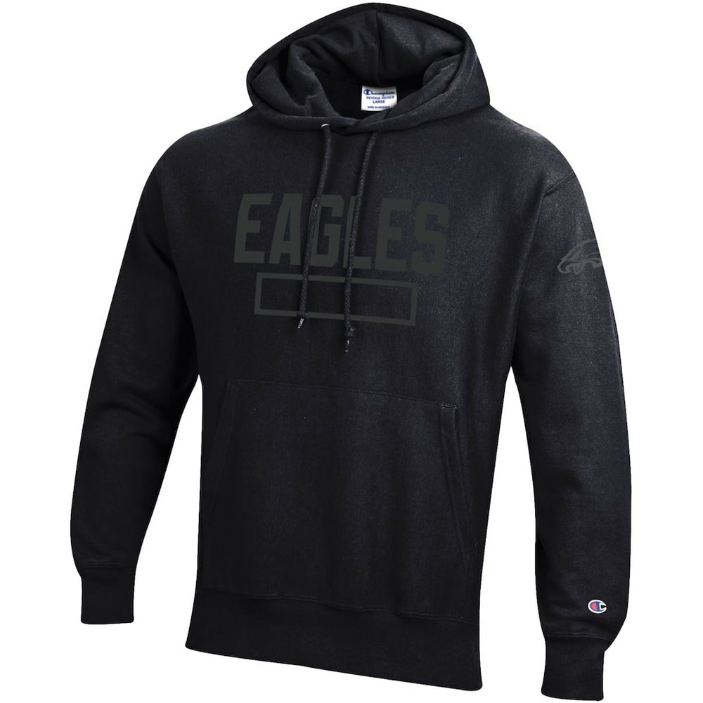 Philadelphia Eagles Champion Tonal Reverse Weave Fleece Hoodie - Black - NFL