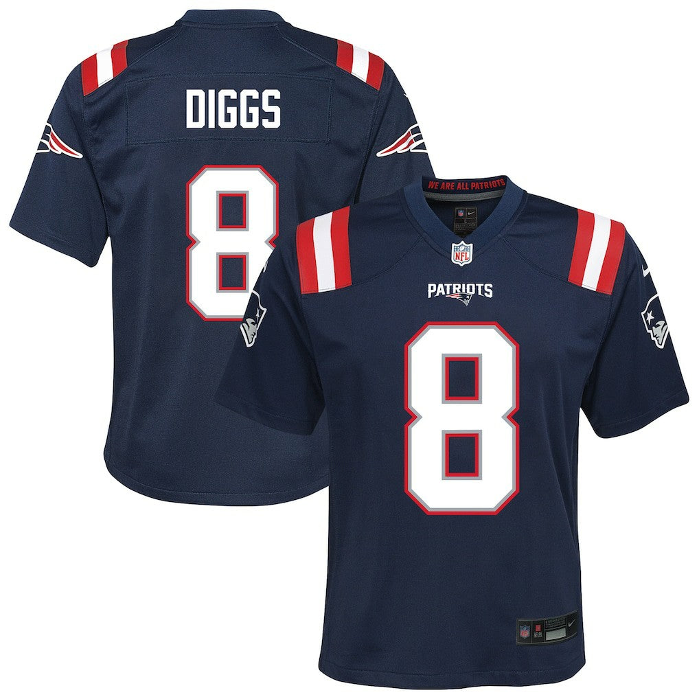 Stefon Diggs New England Patriots Youth Team Game Jersey - Navy - Nike