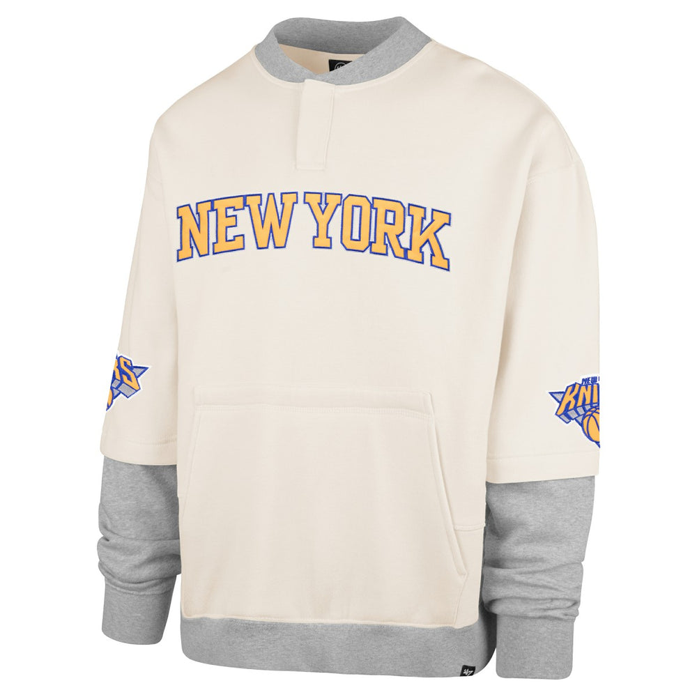 47 brand New York Knicks '47 Crossover Collection Trifecta Double Layered Fleece Sweatshirt Cream