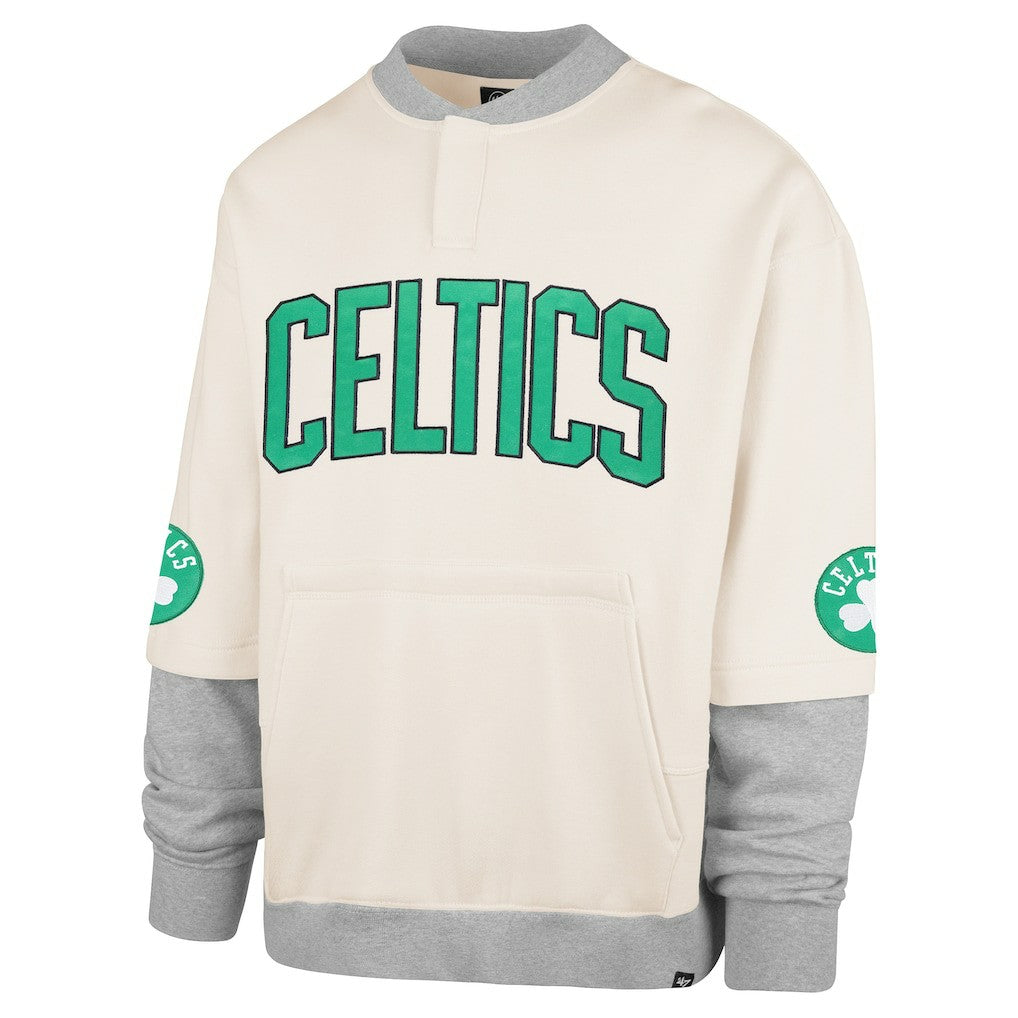 47 brand Boston Celtics '47 Crossover Collection Trifecta Double Layered Fleece Sweatshirt Cream