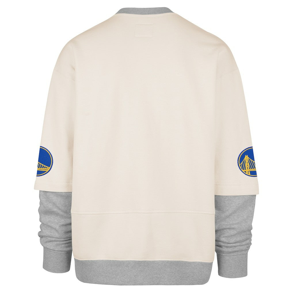 47 brand Golden State Warriors '47 Crossover Collection Trifecta Double Layered Fleece Sweatshirt Cream