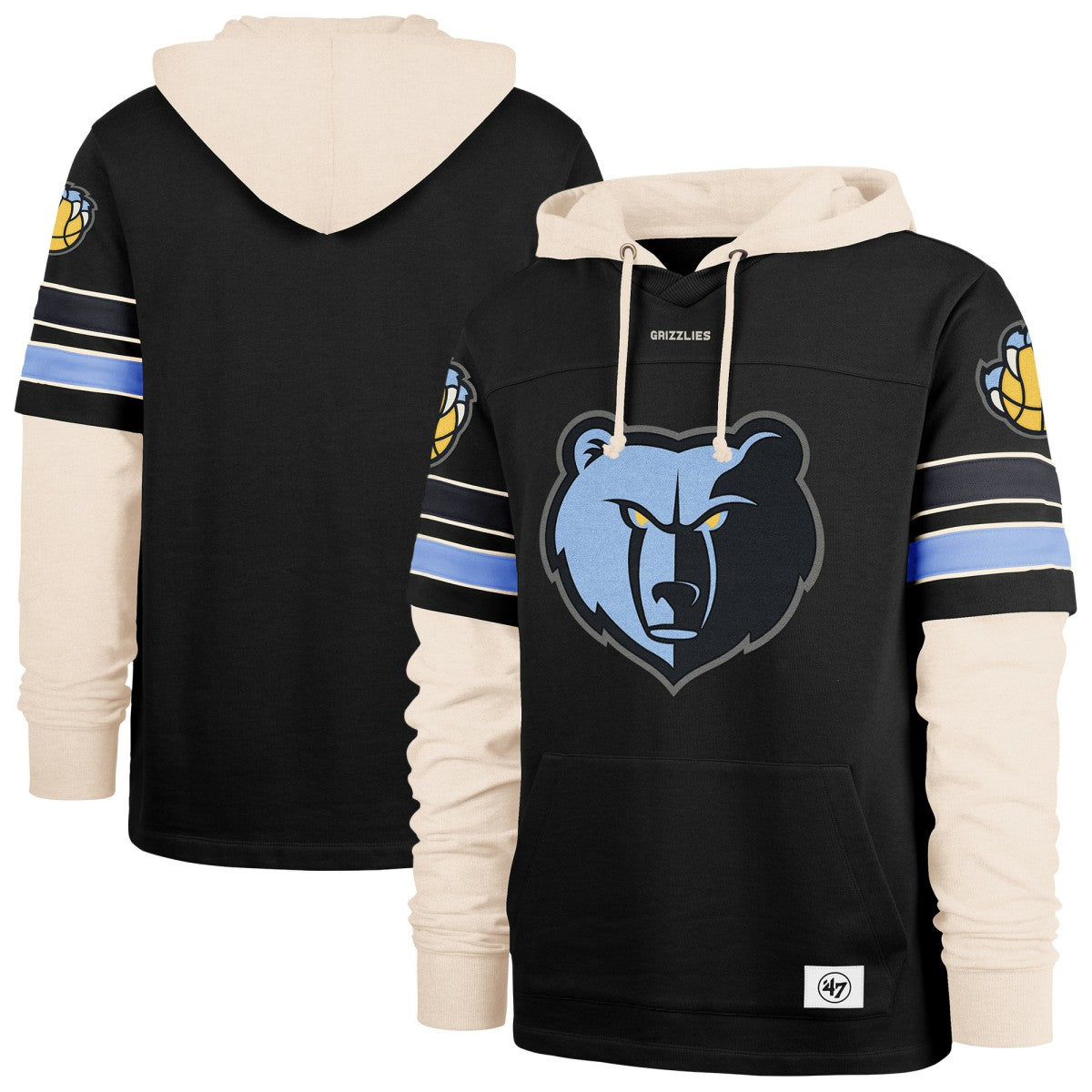 47 brand Memphis Grizzlies '47 Split Zone Cornerback Duo Hoodie Black