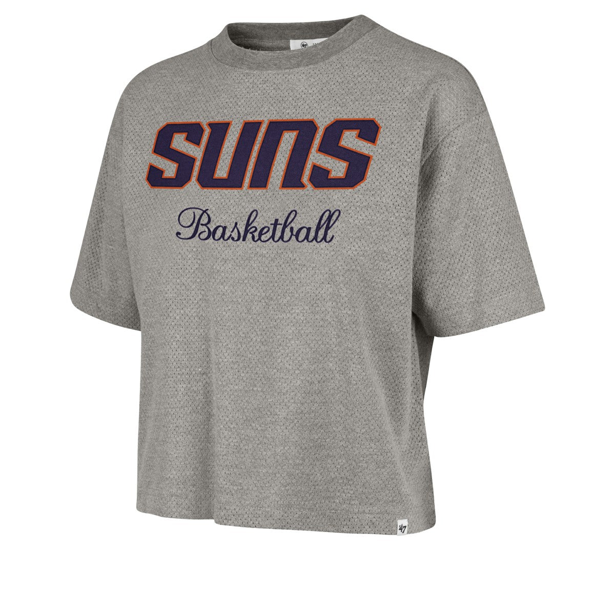 47 brand Phoenix Suns '47 Women's Pivot Drop Needle Cropped T-Shirt Gray