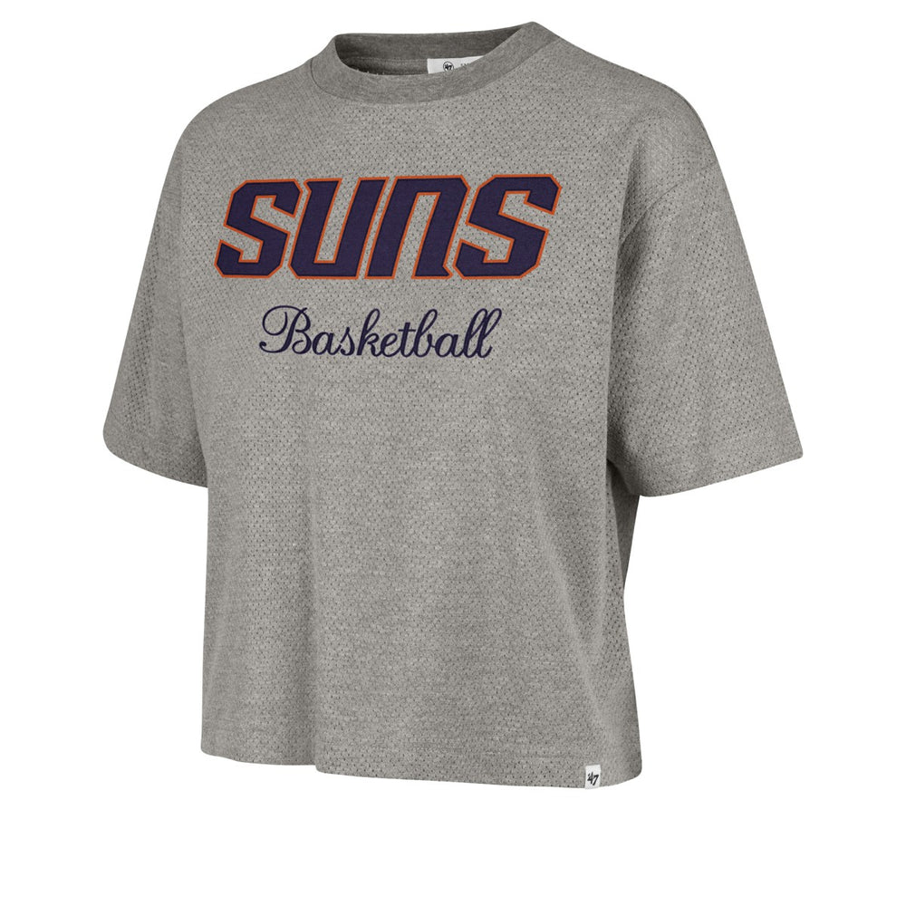 47 brand Phoenix Suns '47 Women's Pivot Drop Needle Cropped T-Shirt Gray