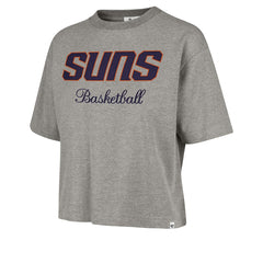 47 brand Phoenix Suns '47 Women's Pivot Drop Needle Cropped T-Shirt Gray