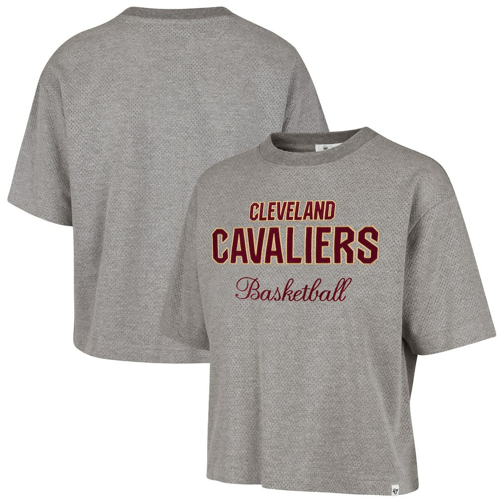47 brand Cleveland Cavaliers '47 Women's Pivot Drop Needle Cropped T-Shirt Gray