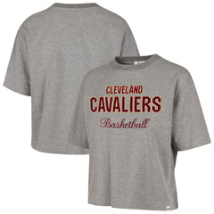 47 brand Cleveland Cavaliers '47 Women's Pivot Drop Needle Cropped T-Shirt Gray