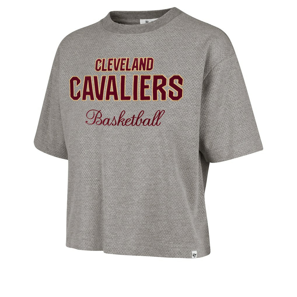 47 brand Cleveland Cavaliers '47 Women's Pivot Drop Needle Cropped T-Shirt Gray