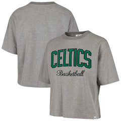 47 brand Boston Celtics '47 Women's Pivot Drop Needle Cropped T-Shirt Gray