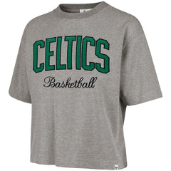 47 brand Boston Celtics '47 Women's Pivot Drop Needle Cropped T-Shirt Gray