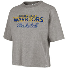 47 brand Golden State Warriors '47 Women's Pivot Drop Needle Cropped T-Shirt Gray