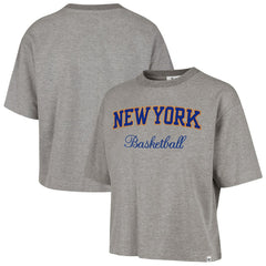 47 brand New York Knicks '47 Women's Pivot Drop Needle Cropped T-Shirt Gray