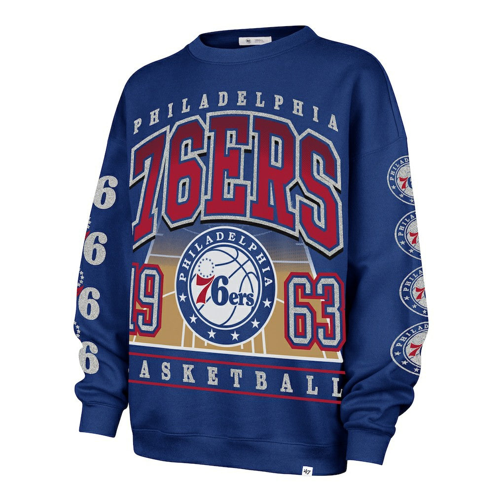 47 brand Philadelphia 76ers '47 Women's Go Big Oversized Sweatshirt Royal