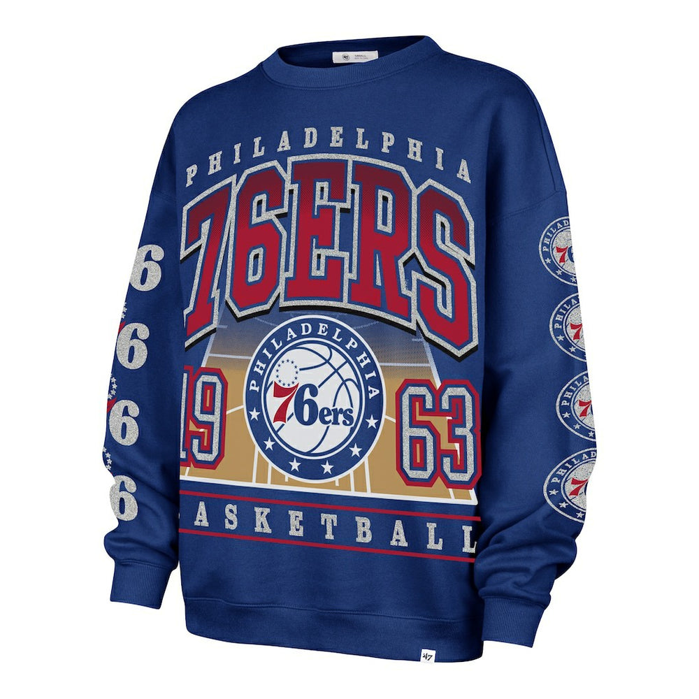 47 brand Philadelphia 76ers '47 Women's Go Big Oversized Sweatshirt Royal