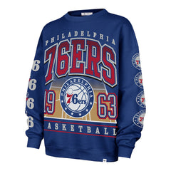 47 brand Philadelphia 76ers '47 Women's Go Big Oversized Sweatshirt Royal
