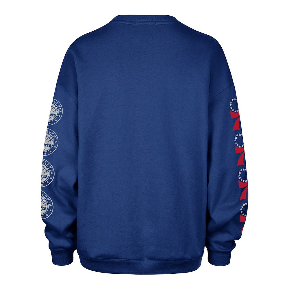 47 brand Philadelphia 76ers '47 Women's Go Big Oversized Sweatshirt Royal
