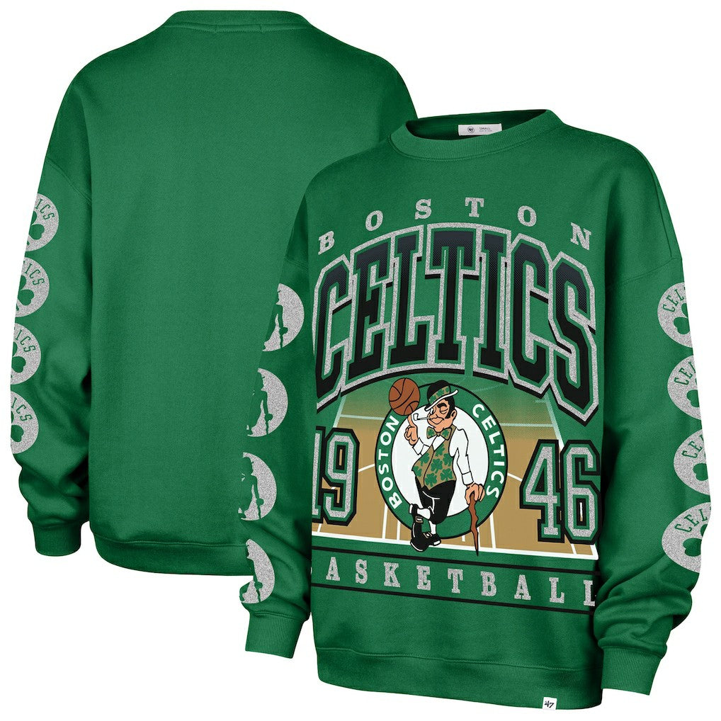 47 brand Boston Celtics '47 Women's Go Big Oversized Sweatshirt Kelly Green