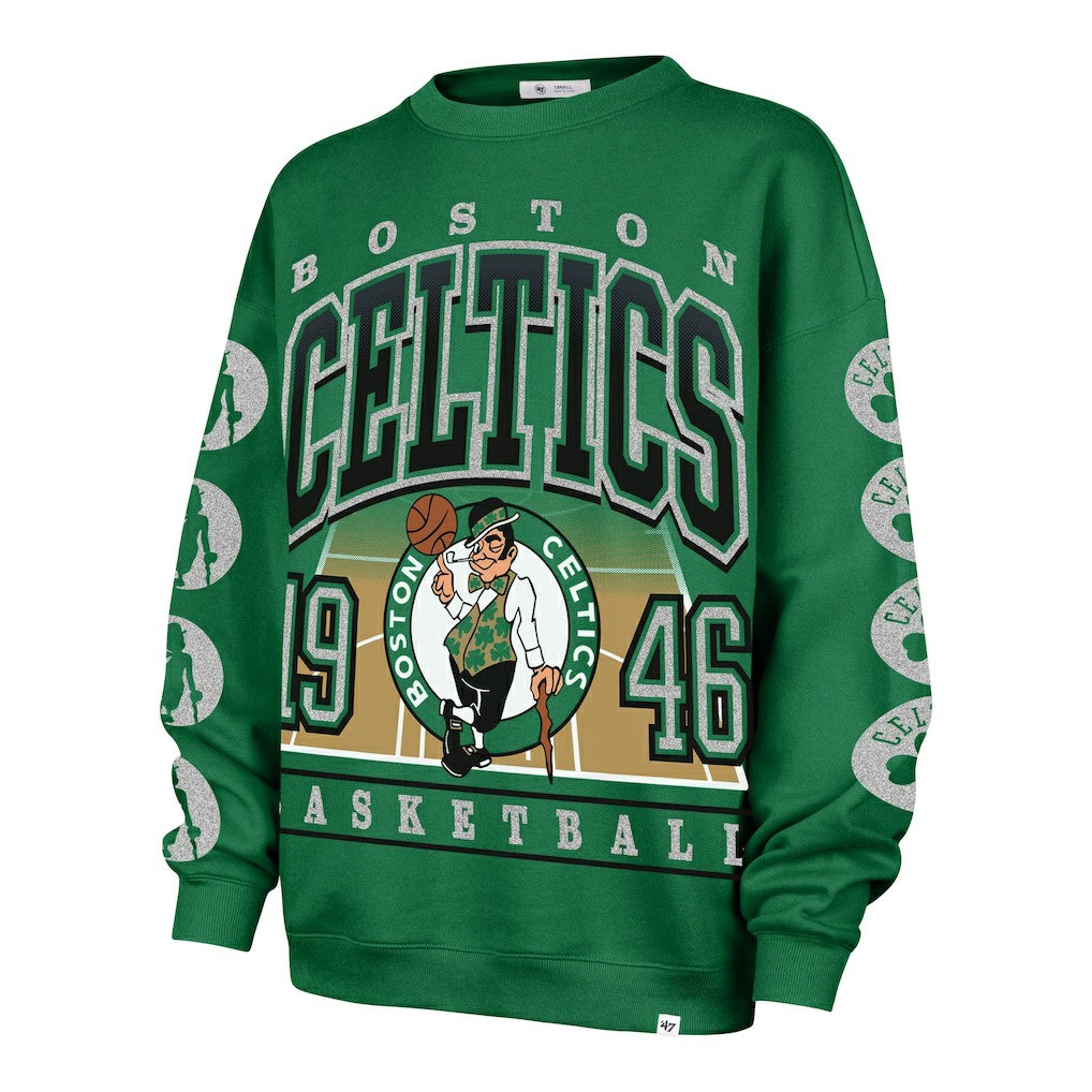 47 brand Boston Celtics '47 Women's Go Big Oversized Sweatshirt Kelly Green