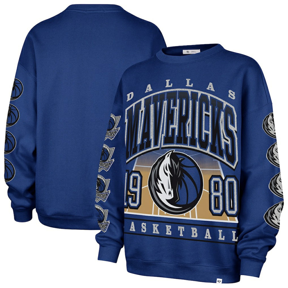 47 brand Dallas Mavericks '47 Women's Go Big Oversized Sweatshirt Blue
