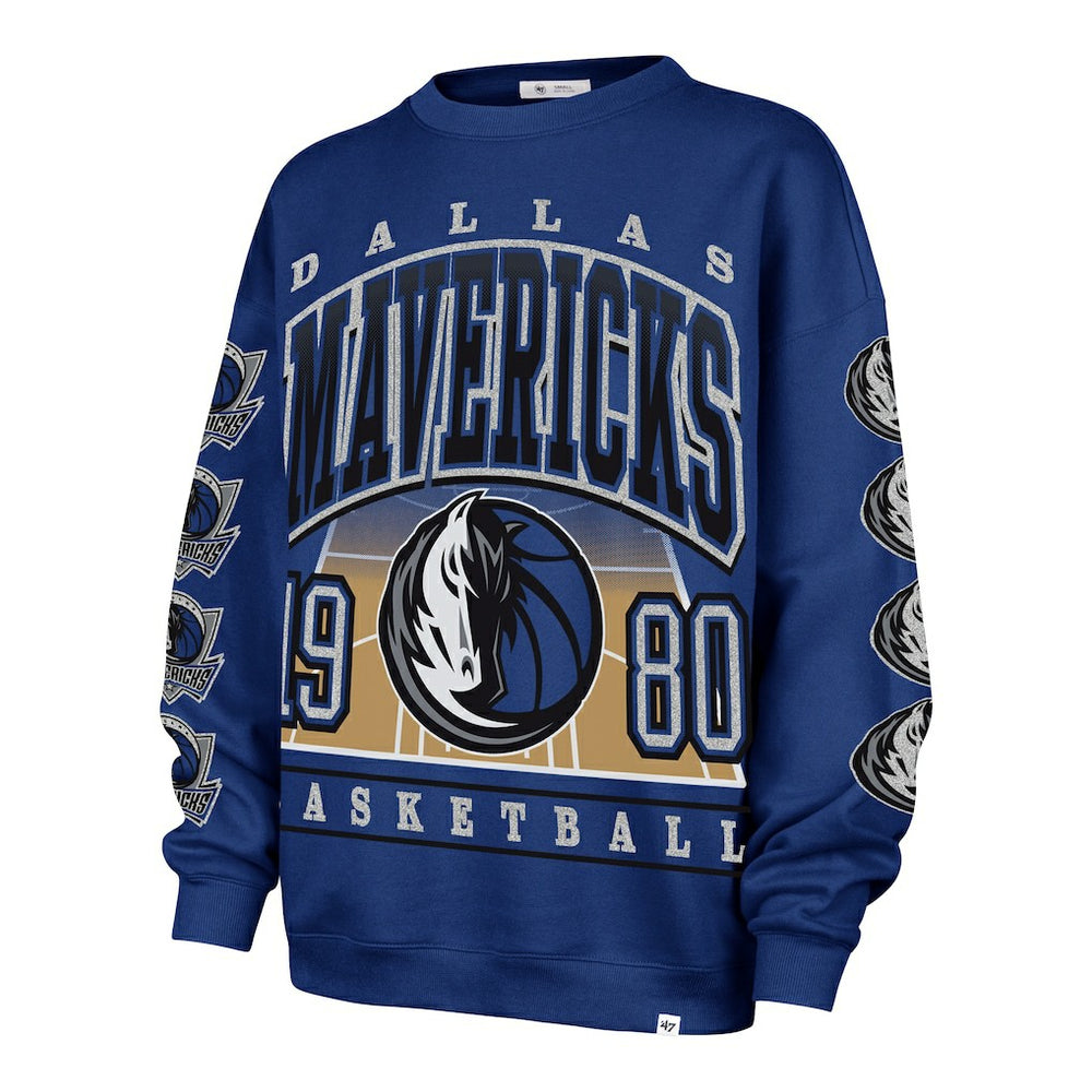 47 brand Dallas Mavericks '47 Women's Go Big Oversized Sweatshirt Blue