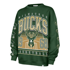 47 brand Milwaukee Bucks '47 Women's Go Big Oversized Sweatshirt Hunter Green