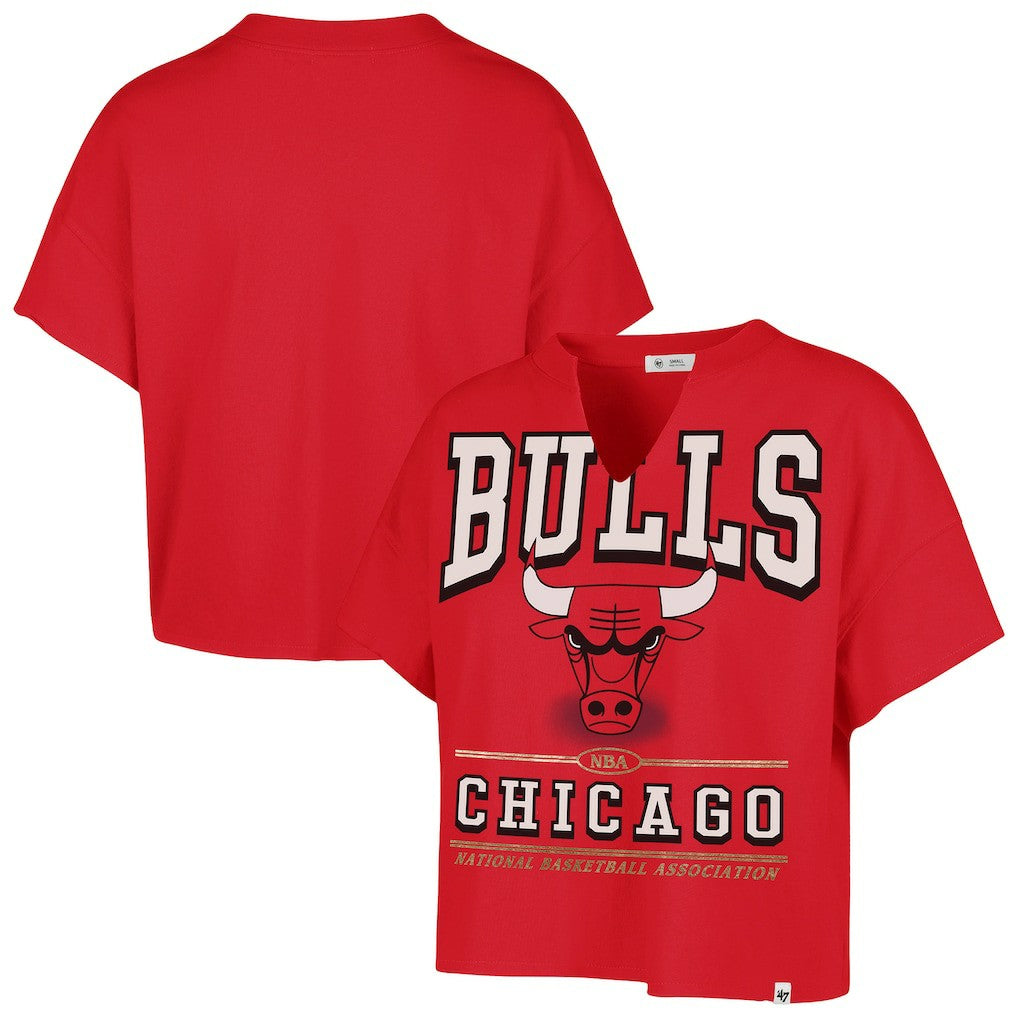 47 brand Chicago Bulls '47 Women's Elation Oversized Notch Neck T-Shirt Red