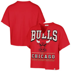 47 brand Chicago Bulls '47 Women's Elation Oversized Notch Neck T-Shirt Red