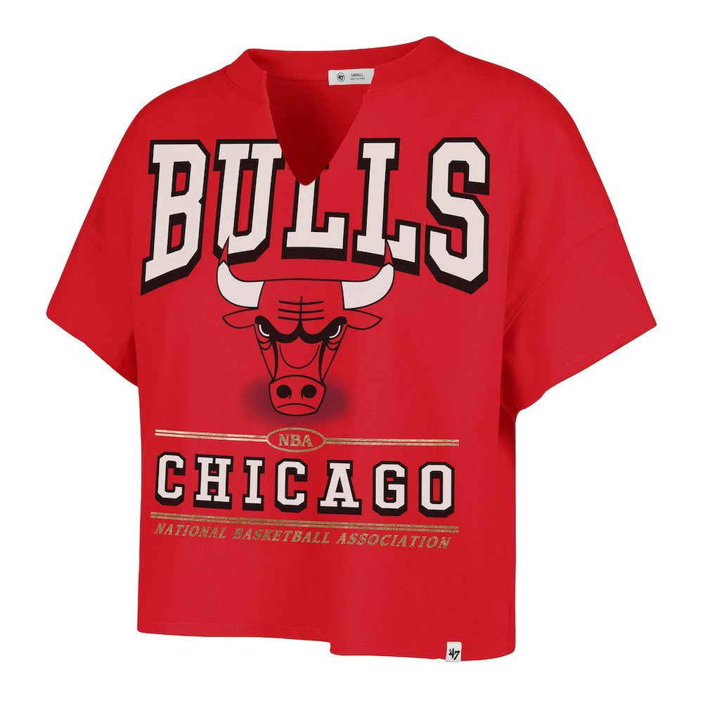 47 brand Chicago Bulls '47 Women's Elation Oversized Notch Neck T-Shirt Red