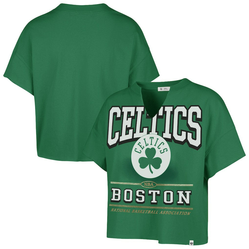 47 brand Boston Celtics '47 Women's Elation Oversized Notch Neck T-Shirt Kelly Green