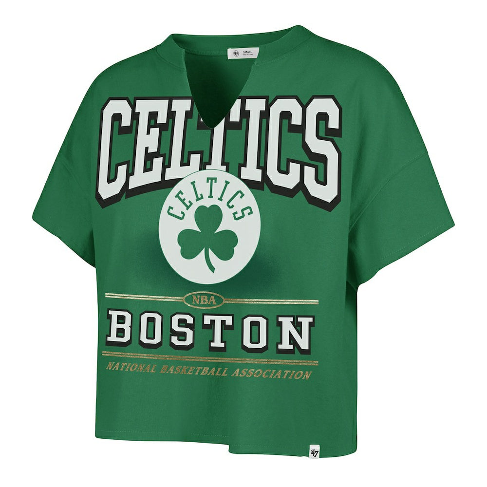 47 brand Boston Celtics '47 Women's Elation Oversized Notch Neck T-Shirt Kelly Green