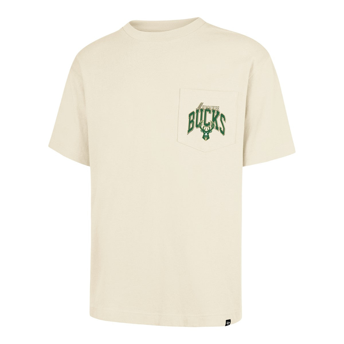 47 brand Milwaukee Bucks '47 Unisex Crossover Collection Foundation Pocket T-Shirt Cream