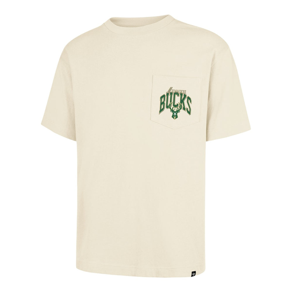 47 brand Milwaukee Bucks '47 Unisex Crossover Collection Foundation Pocket T-Shirt Cream