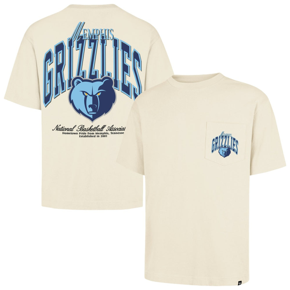 47 brand Memphis Grizzlies '47 Unisex Crossover Collection Foundation Pocket T-Shirt Cream