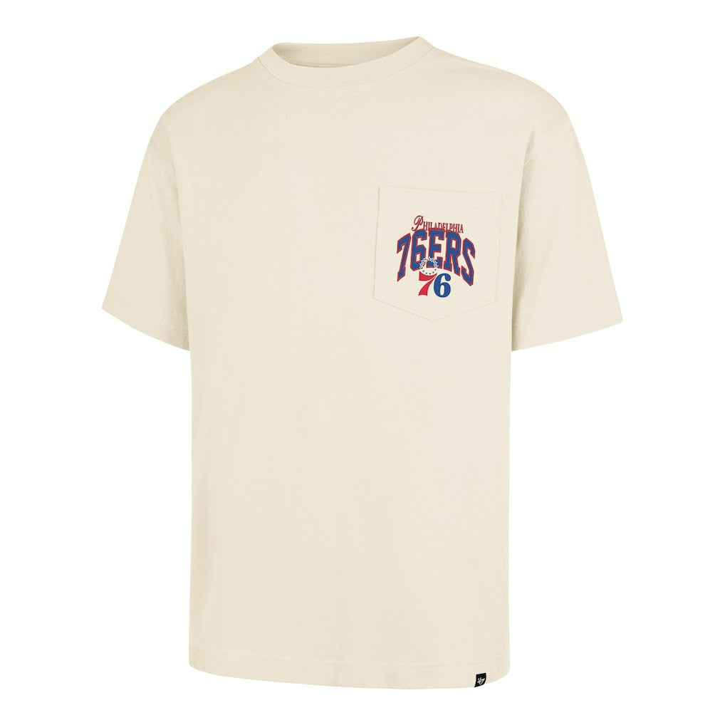 47 brand Philadelphia 76ers '47 Unisex Crossover Collection Foundation Pocket T-Shirt Cream