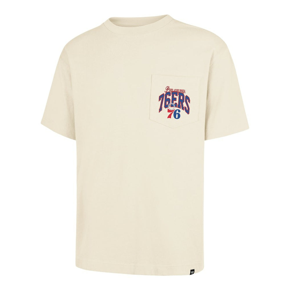 47 brand Philadelphia 76ers '47 Unisex Crossover Collection Foundation Pocket T-Shirt Cream