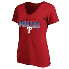 Philadelphia Phillies Profile Women's Plus Size Wordmark V-Neck T-Shirt for sale