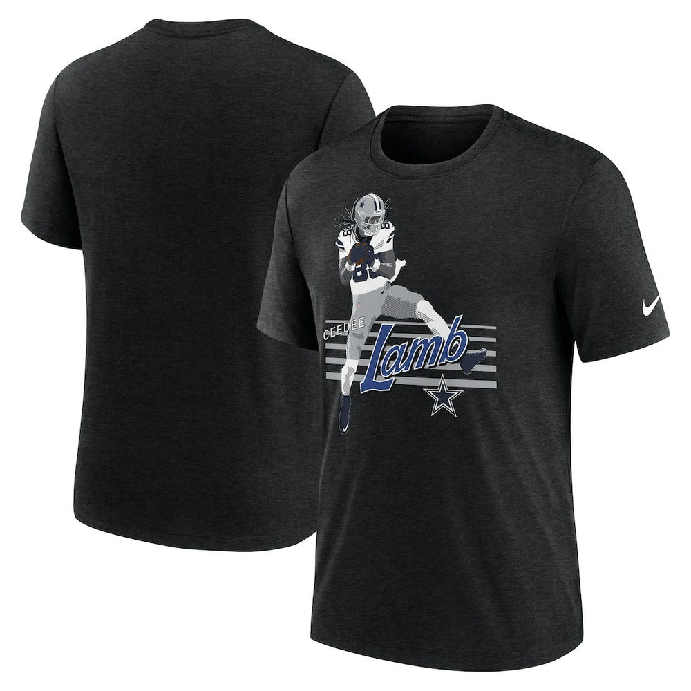 CeeDee Lamb Dallas Cowboys Player Graphic T-Shirt - Heather Black - Nike